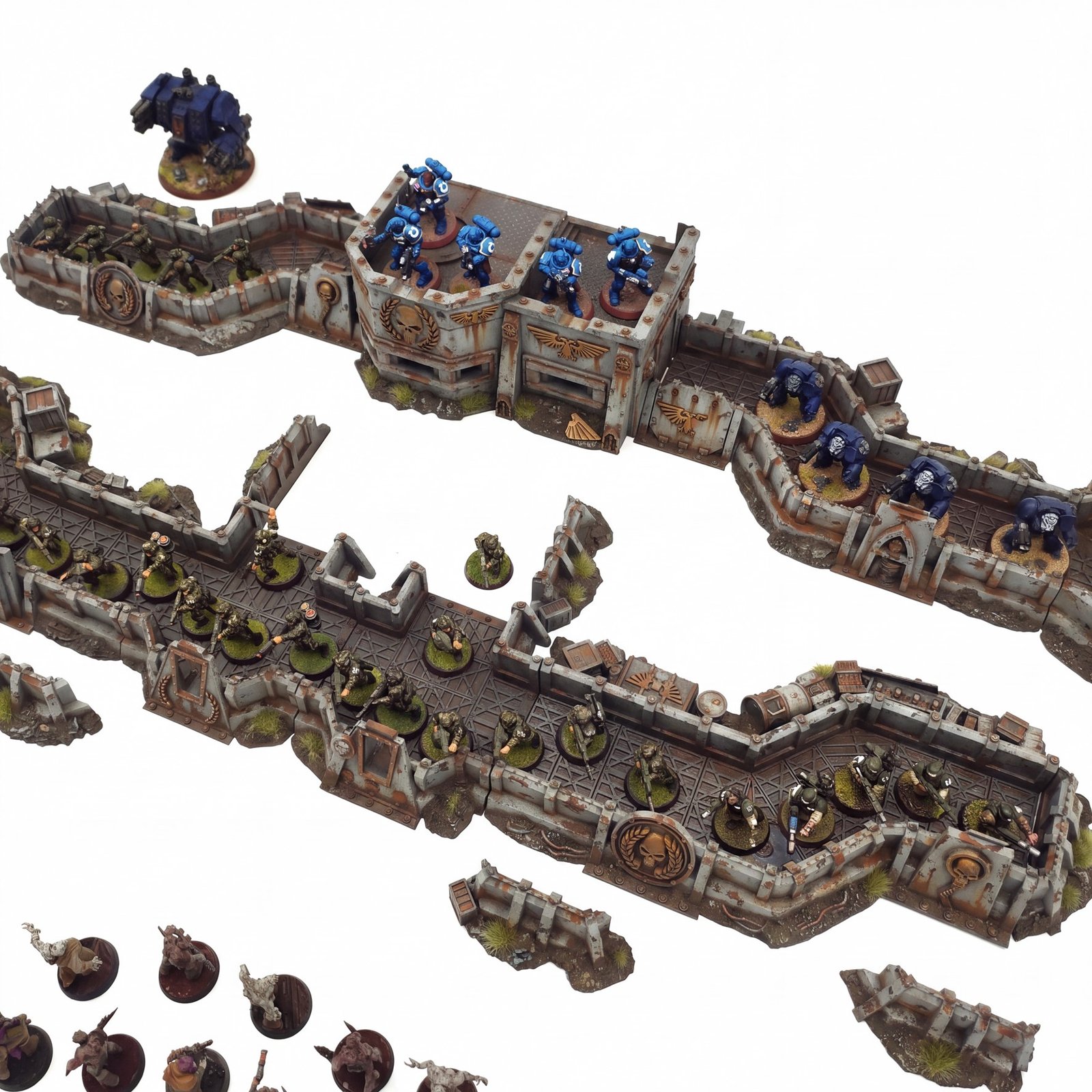 ImperialDefenceLine_X imperial defence line network terrain set warhammer 40,000 compatible